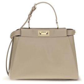 Fendi Borsa a tracolla Bos Taurus in pelle di vitello beige