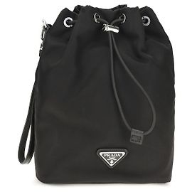 Prada Bucket Bag in Re-Nylon e pelle Saffiano nera