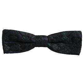 Dolce & Gabbana Papillon regolabile da uomo, motivo Paisley nero e verde