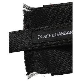 Dolce & Gabbana Papillon regolabile in seta grigio scuro da uomo
