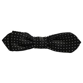 Dolce & Gabbana Papillon regolabile a pois nero e grigio scuro