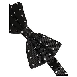 Dolce & Gabbana Papillon regolabile a pois bianco e nero