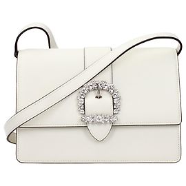 Jimmy Choo Sac crossbody en cuir blanc