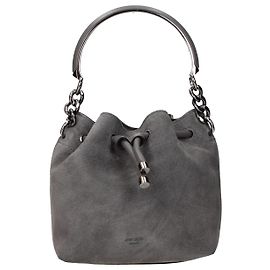 Borsa a secchiello Jimmy Choo Bonbon in camoscio grigio