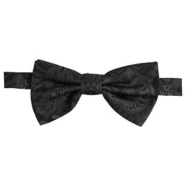 Dolce & Gabbana Papillon regolabile in seta paisley nero da uomo