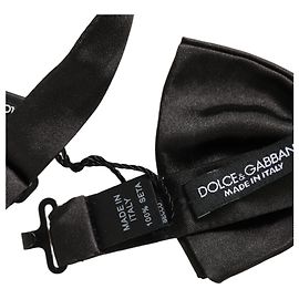 Dolce & Gabbana Papillon regolabile in % seta nera da uomo