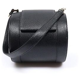 Bulgari Borsa Tote Cilindrica in Pelle Martellata Nera