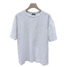 Dior T-Shirt mit kurzen Ärmeln aus Terry-Baumwolle Weiß