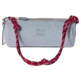 Miu Miu Gabardine Pouch Blau