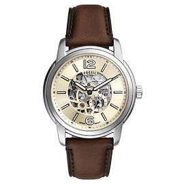 Autre Marque Orologio Heritage Skeleton da uomo in pelle