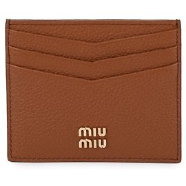 Tarjetero Miu Miu de piel marrón