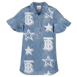 Burberry Abito in denim per bambina con stampa TB Star BLAIR TB STAR