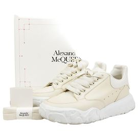Alexander Mcqueen Sneaker Coat Leather White Cream