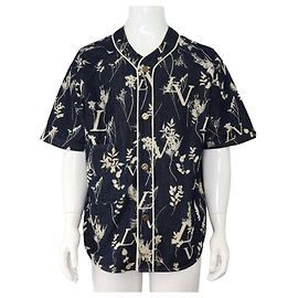 Louis Vuitton Virgil Abloh Leaf Denim Baseball Men's Short Sleeve Shirt Jacket