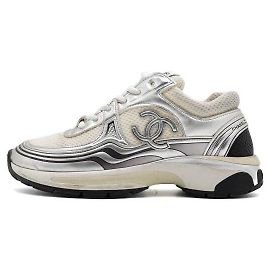 Chanel Sneakers Cruise CC White Silver