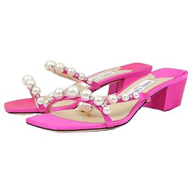 Jimmy Choo Mule in raso con perle Amara