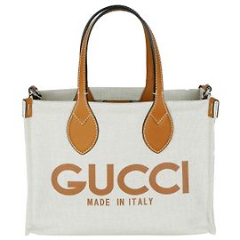 Gucci Bolso Tote y Bandolera de lona de lino estampada
