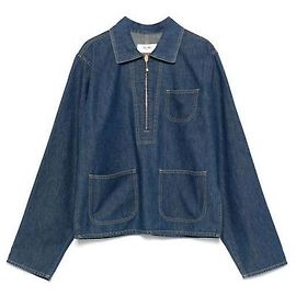 Céline Camisa QUATER Zip em denim Dark Ocean Wash