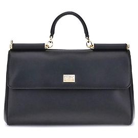 Dolce & Gabbana Borsa a tracolla Bos Taurus in pelle di vitello nera