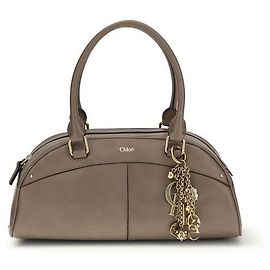 Chloé Bos Taurus Handtasche aus grauem Kalbsleder