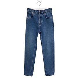 Loewe Pantaloni in denim con logo Anagram da donna