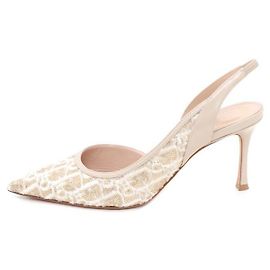 Adiorable Slingback und Pump-Absatzschuhe aus besticktem Oblique-Stoff mit Pailletten