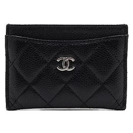 Chanel Caviar Classic Silver CC Kartenetui