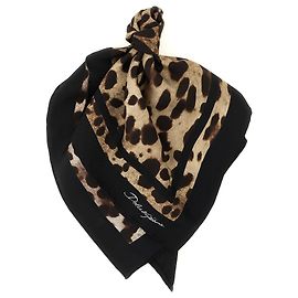 Dolce & Gabbana Seidenschal mit Leopardenprint Braun