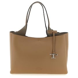 Tod's mala tote em pele de vitela castanha