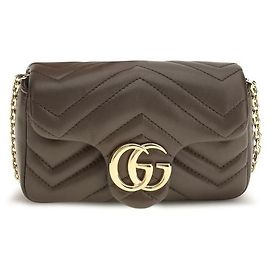 Gucci Borsa a spalla Bos Taurus in pelle di vitello marrone