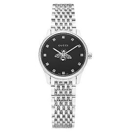 Gucci Watch Timeless Bee Black Dial Women's Metal Watch