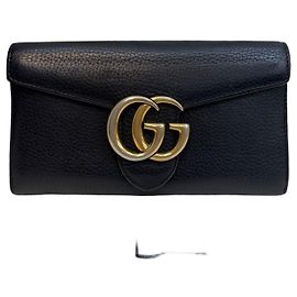 Gucci Portafoglio lungo GG Marmont nero