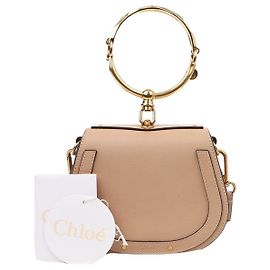 Chloé Kleine Nile Tote Schultertasche aus Leder Dusty Pink