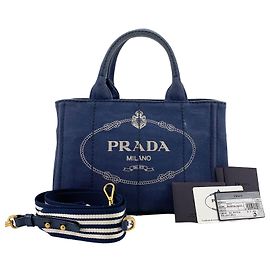 Prada Saco Tote e Saco de Ombro Denim Kanapa