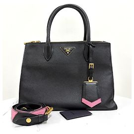 Prada Borsa Tote Saffiano Paradigm City Borsa a Tracolla Black