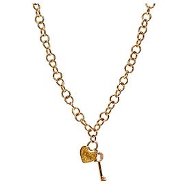 Dior Collar Heart Lock Key Gold