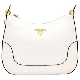 Prada Hobo Shoulder Bag with Gold Logo