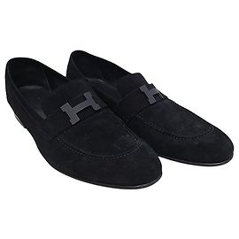 Hermès Mocasín Paris de piel de cabra ante negra