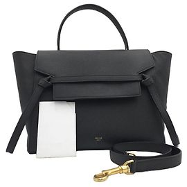 Céline Mini Gürteltasche Schwarz Genarbtes Kalbsleder