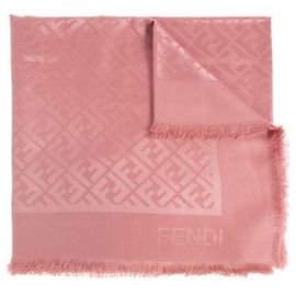 Fendi Wollseidenmischung Schal Rosa