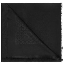 Salvatore Ferragamo Bufanda Stole de Jacquard Monograma Negro