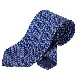 Salvatore Ferragamo Corbata de seda con estampado monograma Gancini Azul Marino Rojo