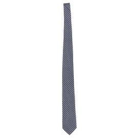 Salvatore Ferragamo Gravata de seda jacquard Navy