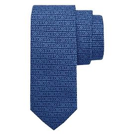 Salvatore Ferragamo Cravatta in seta jacquard Gancini Blu scuro