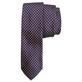 Salvatore Ferragamo Cravatta in seta con motivo Gancini Navy