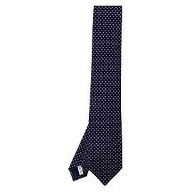 Salvatore Ferragamo Corbata de seda con estampado de correo azul marino