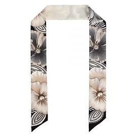 Salvatore Ferragamo  Foulard Skinny in Twill di Seta Ivory Black