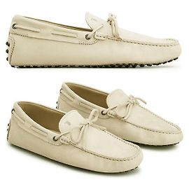 Tod's Nuove scarpe da guida Gommini in camoscio Beige Chiaro