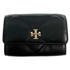 Tory Burch Kira Diamond Quilted Flap Cardholder Black