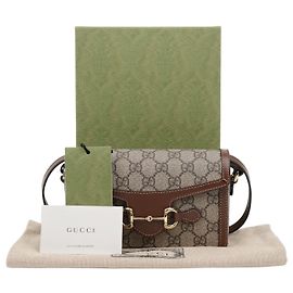 Gucci Mini Borsa a Tracolla Horsebit GG Supreme Brown